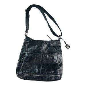 2948 THE SAK BLACK PATENT LEATHER "IRIS" CROSSBODY SHOULDER BAG PURSE